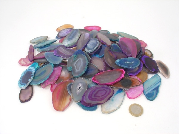 100-Pack Agate Slices Mini Mix, B Grade 100-Pack Agate Slices Mini Mix, B Grade