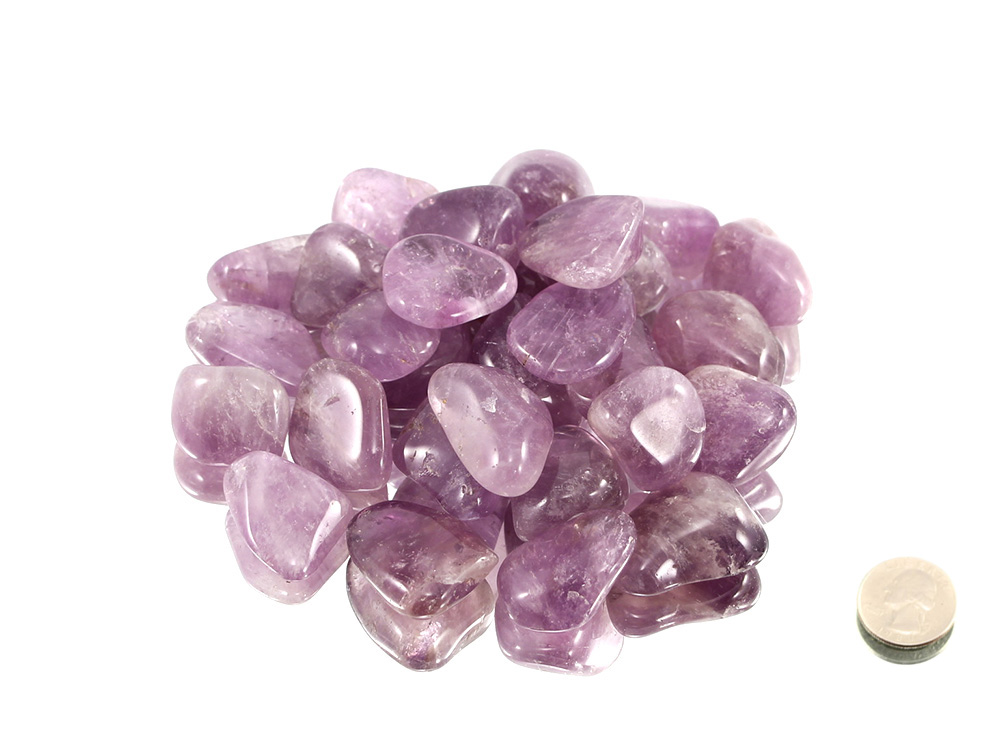 Amethyst Tumbled Stones B Grade - 1 lb