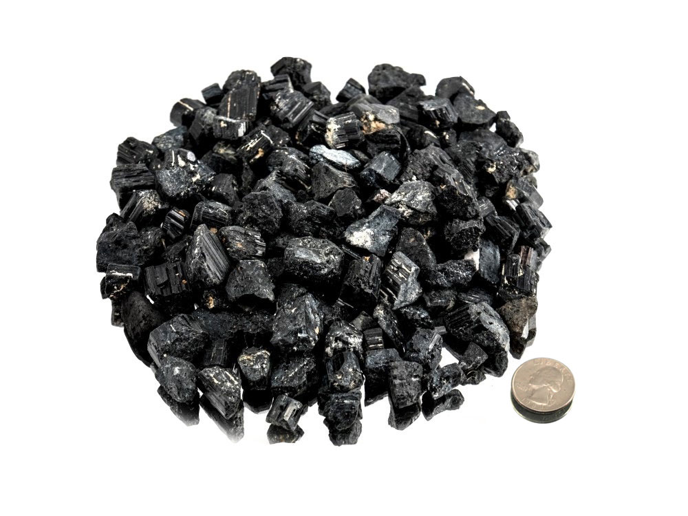 Black Tourmaline Rough Stones MINI - 1 lb Black Tourmaline Rough Stones MINI - 1 lb