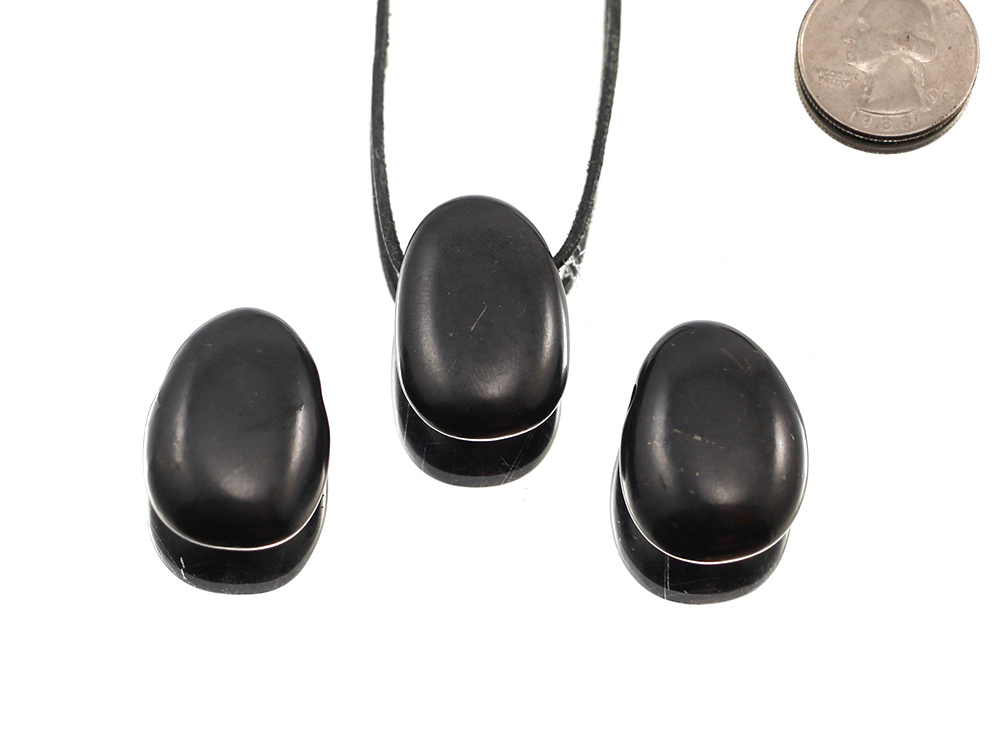 Shungite Drop Bead Pendant - 1 pc Shungite Drop Bead Pendant - 1 pc