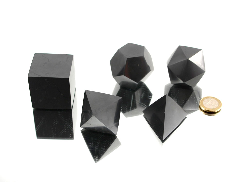 Platonic Solids Set Shungite - 1 set Platonic Solids Set Shungite - 1 set