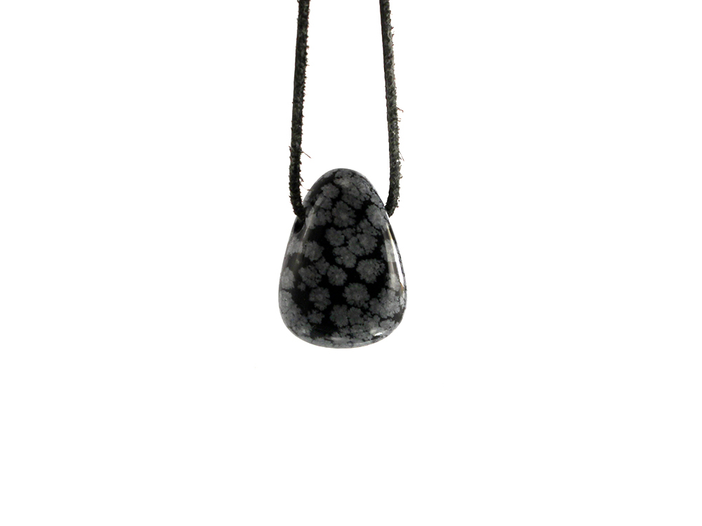 Snowflake Obsidian Drop Bead Pendant Snowflake Obsidian Drop Bead Pendant