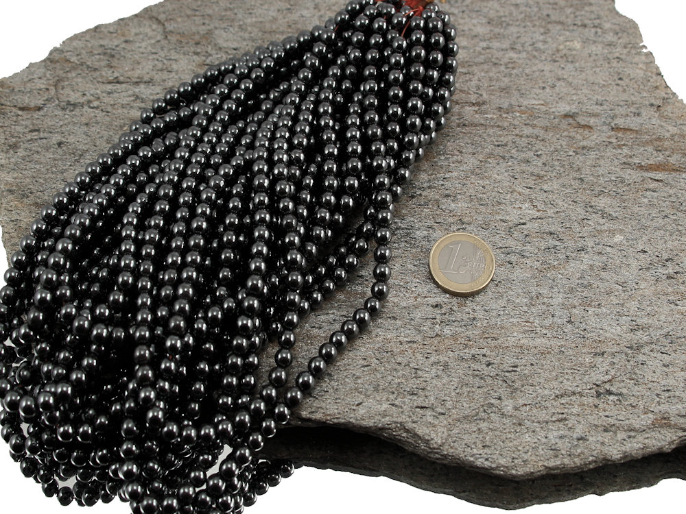 Hematite Bead Strand 5 mm - 1 pc Hematite Bead Strand 5 mm - 1 pc