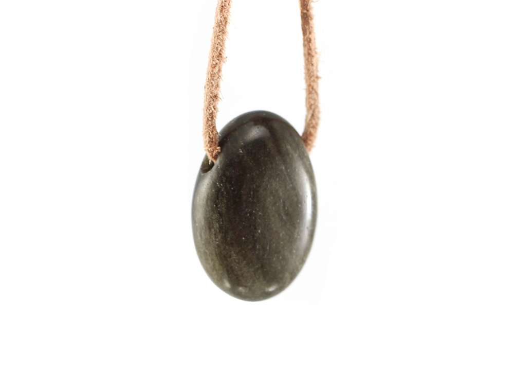 Gold Sheen Obsidian Drop Bead Pendant Gold Sheen Obsidian Drop Bead Pendant