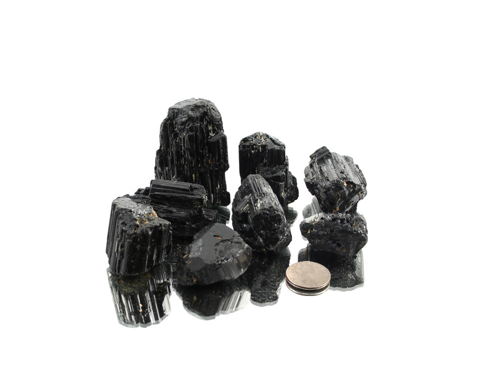 Black Tourmaline Terminated Specimens - 1 lb Black Tourmaline Terminated Specimens - 1 lb