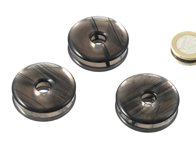 Midnight Lace Obsidian Jewelry Donut 40 mm