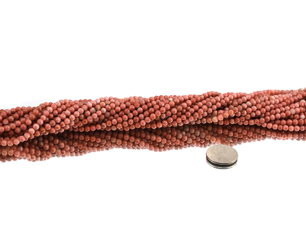 Thulite Bead Strand 4 mm - 1 pc