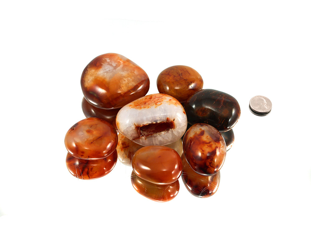 Carnelian XL Tumbled Stones - 1 lb