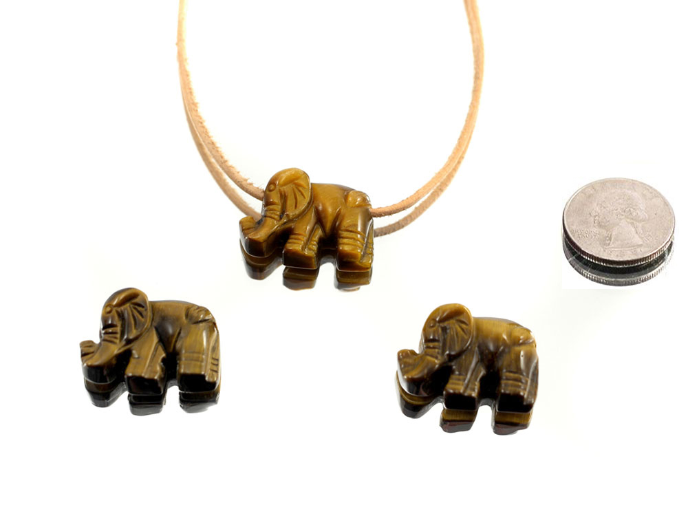 Tiger Eye Elephant Pendant - 1 pc