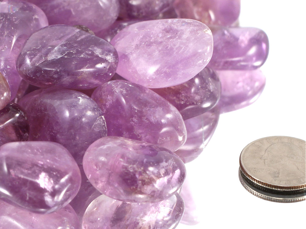 Amethyst Tumbled Stones A Grade - 1 lb Amethyst Tumbled Stones A Grade - 1 lb