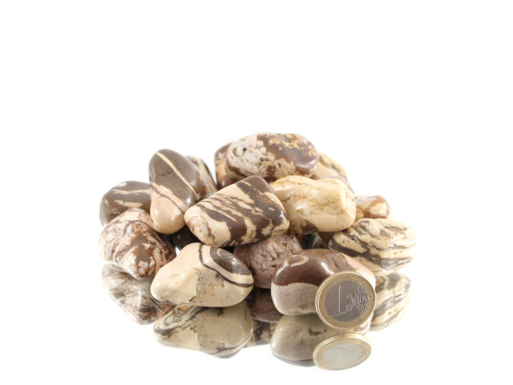 Zebra/Cappuccino Jasper Tumbled Stones - 1 lb Zebra/Cappuccino Jasper Tumbled Stones - 1 lb