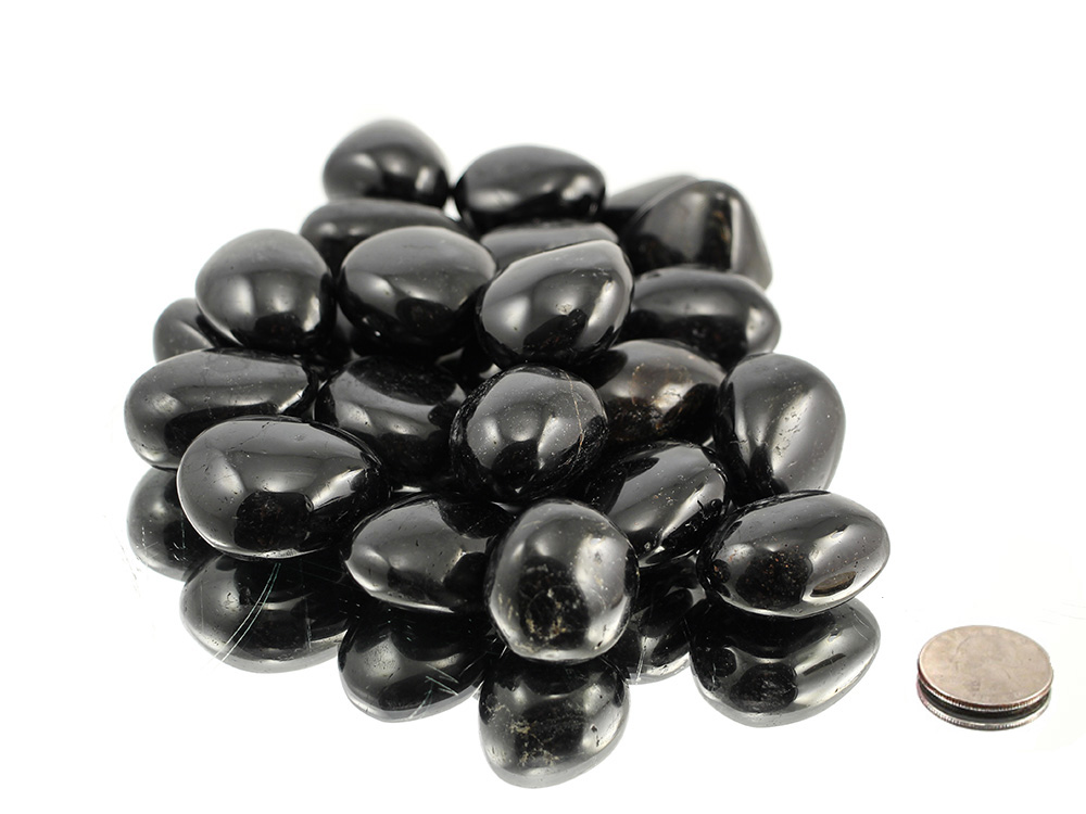 Black Tourmaline Tumbled Stones - 1 lb Black Tourmaline Tumbled Stones - 1 lb