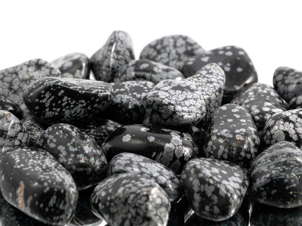 Snowflake Obsidian Tumbled Stones - 1 lb Snowflake Obsidian Tumbled Stones - 1 lb