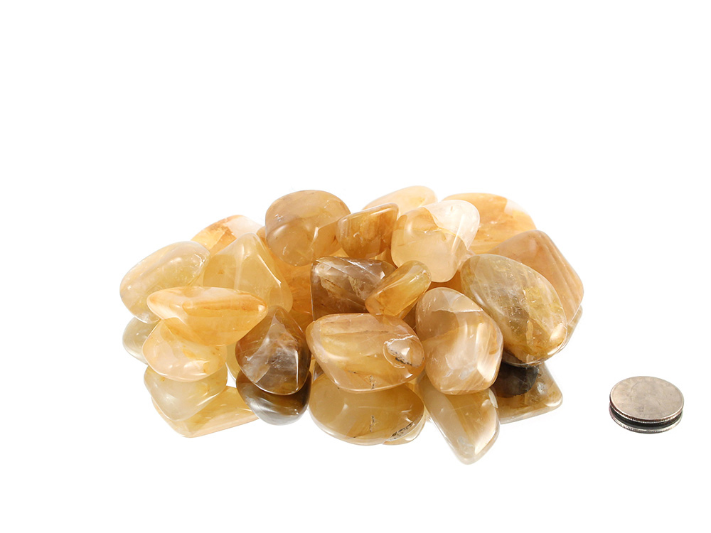 Golden Quartz Tumbled Stones - 1 lb Golden Quartz Tumbled Stones - 1 lb