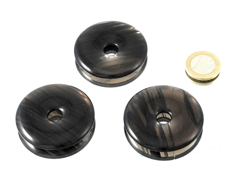 Midnight Lace Obsidian Jewelry Donut 50 mm