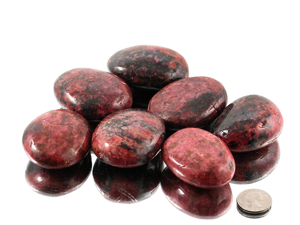 Rhodonite XL Oval Tumbled Stones - 1 lb