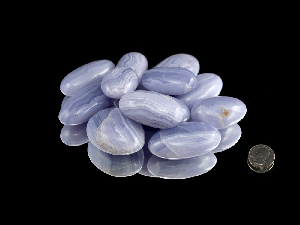 Blue Lace Agate XL Tumbled Stones - 1 lb Blue Lace Agate XL Tumbled Stones - 1 lb