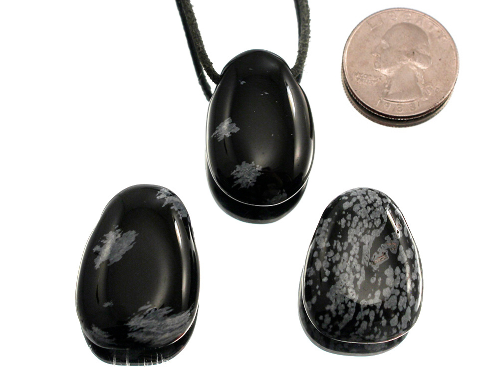 Snowflake Obsidian Drop Bead Pendant Snowflake Obsidian Drop Bead Pendant