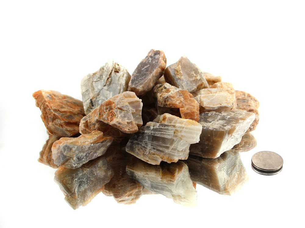 Moonstone Rough Stones - 1 lb