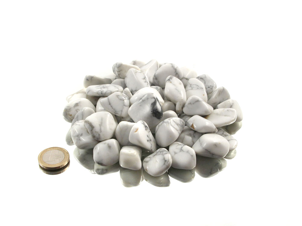 Magnesite (Howlite) Tumbled Stones - 1 lb