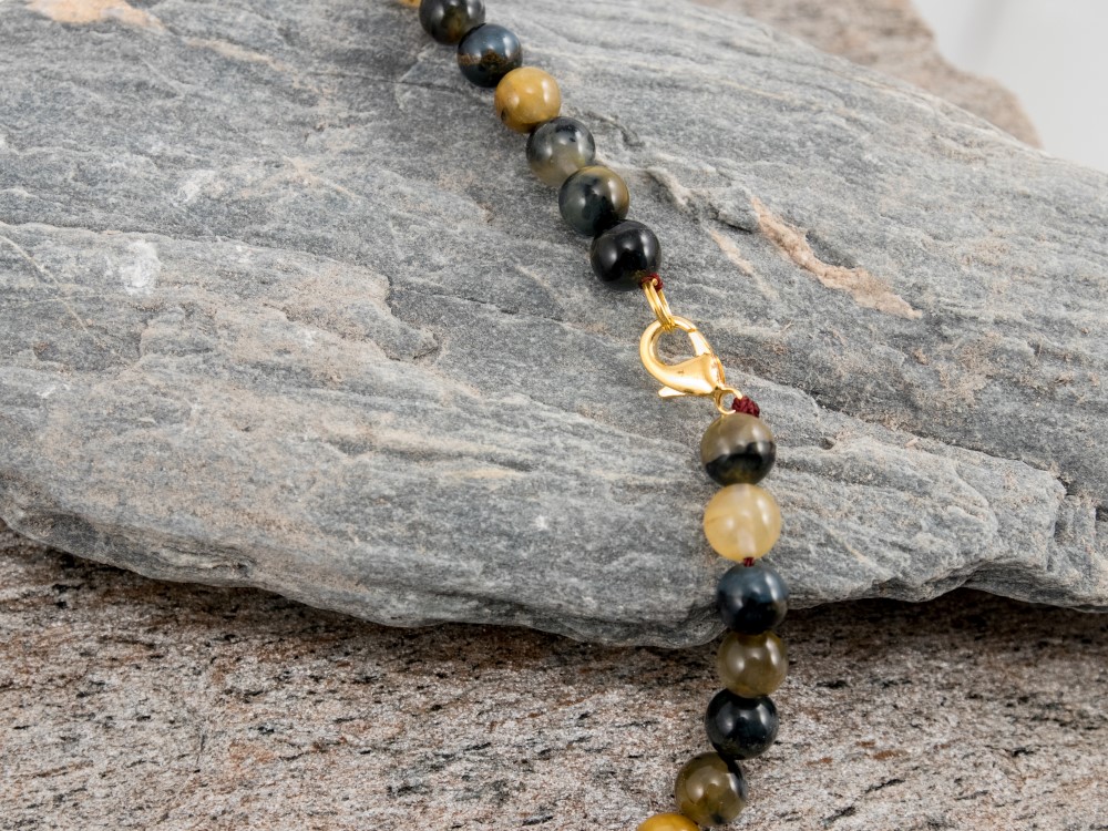 Nellite (Lionskin) Round Bead 8 mm/19 inch Necklace Nellite (Lionskin) Round Bead 8 mm/19 inch Necklace