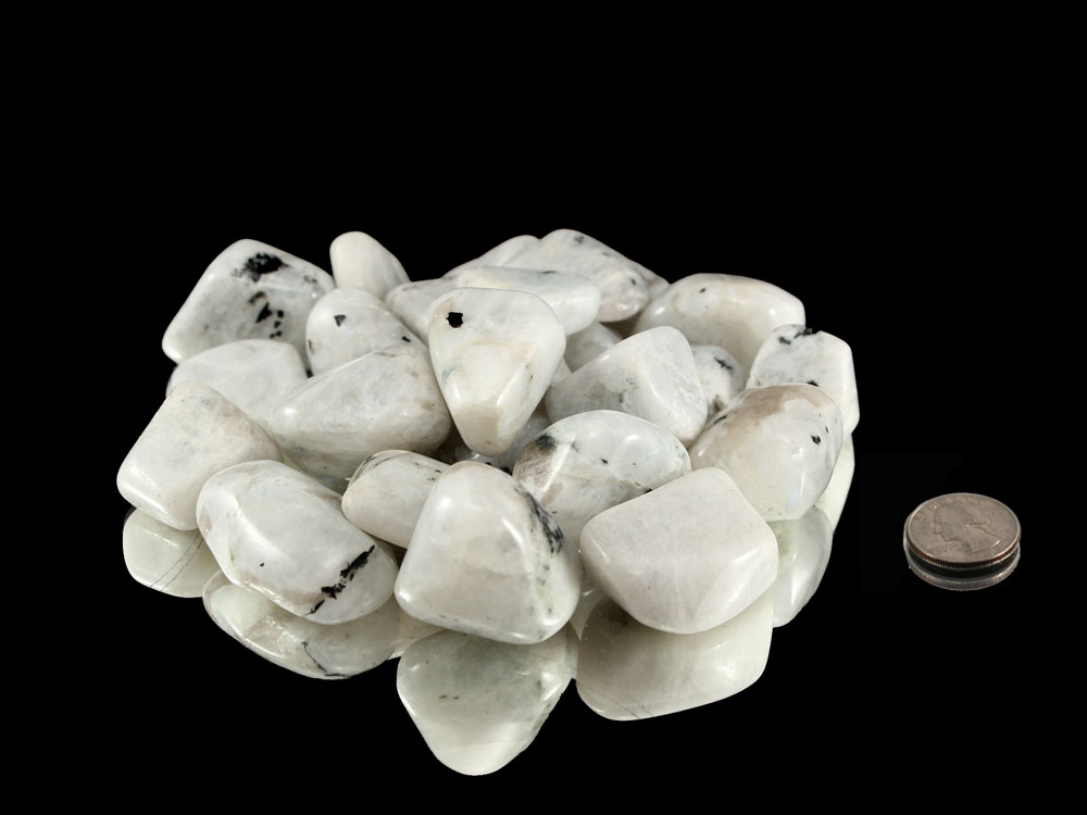 Rainbow Moonstone Tumbled Stones - 1 lb Rainbow Moonstone Tumbled Stones - 1 lb