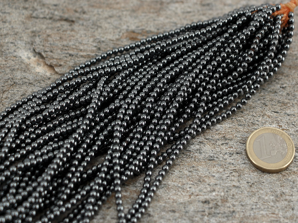 Hematite Bead Strand 3 mm - 1 pc Hematite Bead Strand 3 mm - 1 pc