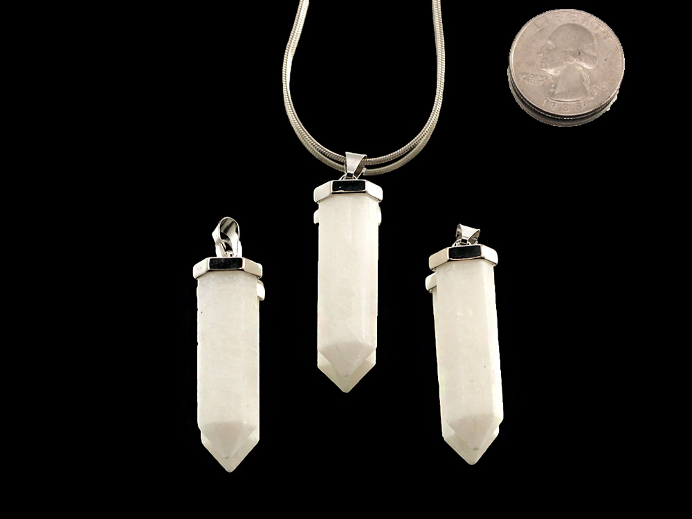 Barite Point Pendant w/ Silver Bail - 1 pc Barite Point Pendant w/ Silver Bail - 1 pc