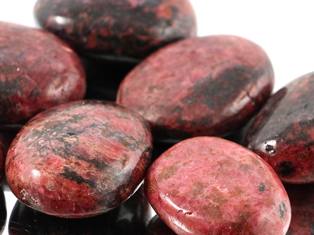 Rhodonite XL Oval Tumbled Stones - 1 lb Rhodonite XL Oval Tumbled Stones - 1 lb