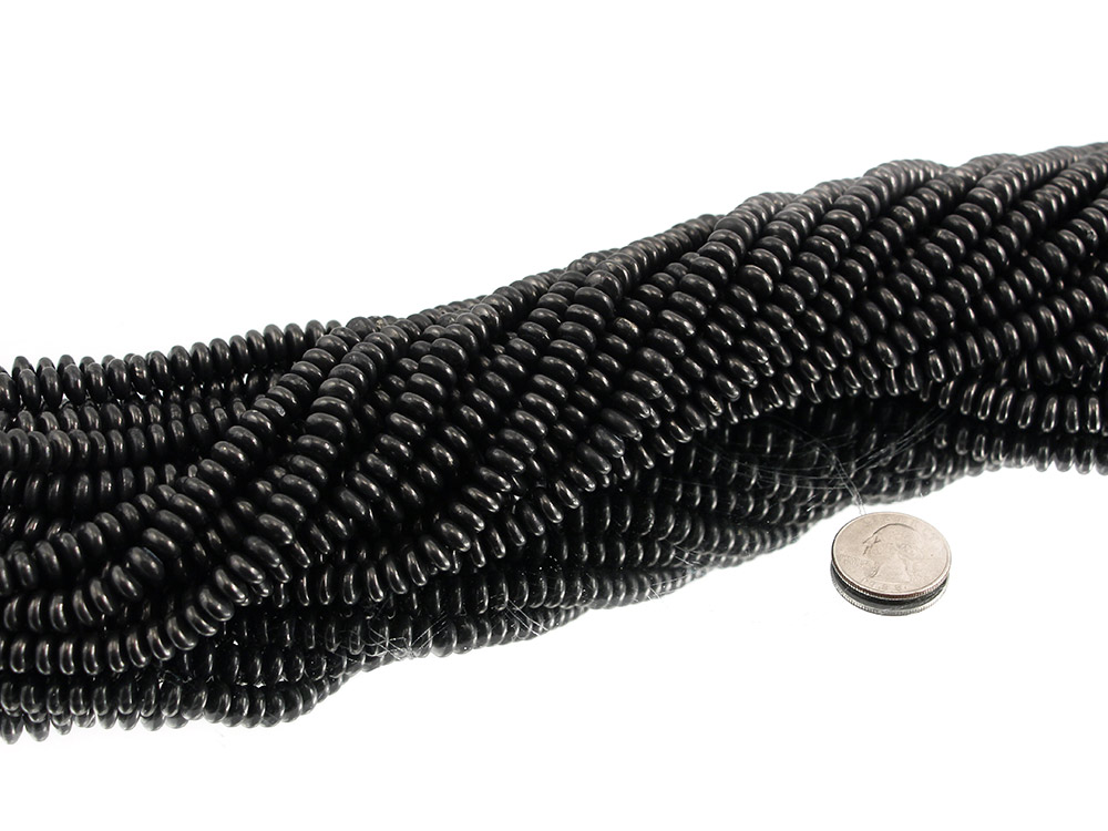 Shungite Bead Strand Rondelle/Button - 1 pc Shungite Bead Strand Rondelle/Button - 1 pc