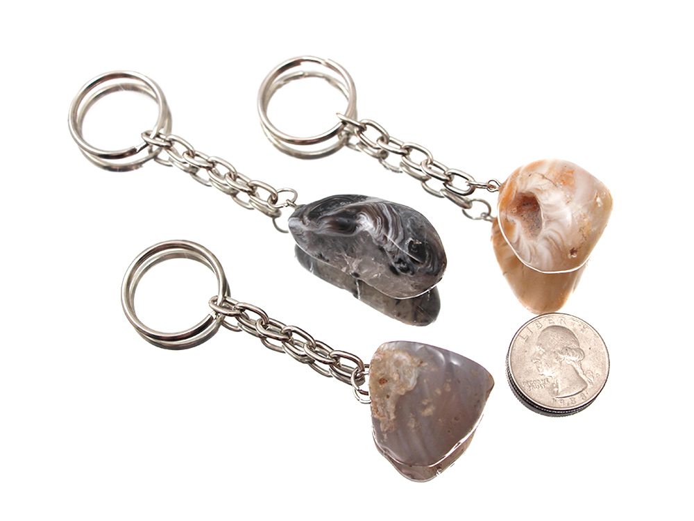 Key Chain Agate Polished - 1 pc Key Chain Agate Polished - 1 pc