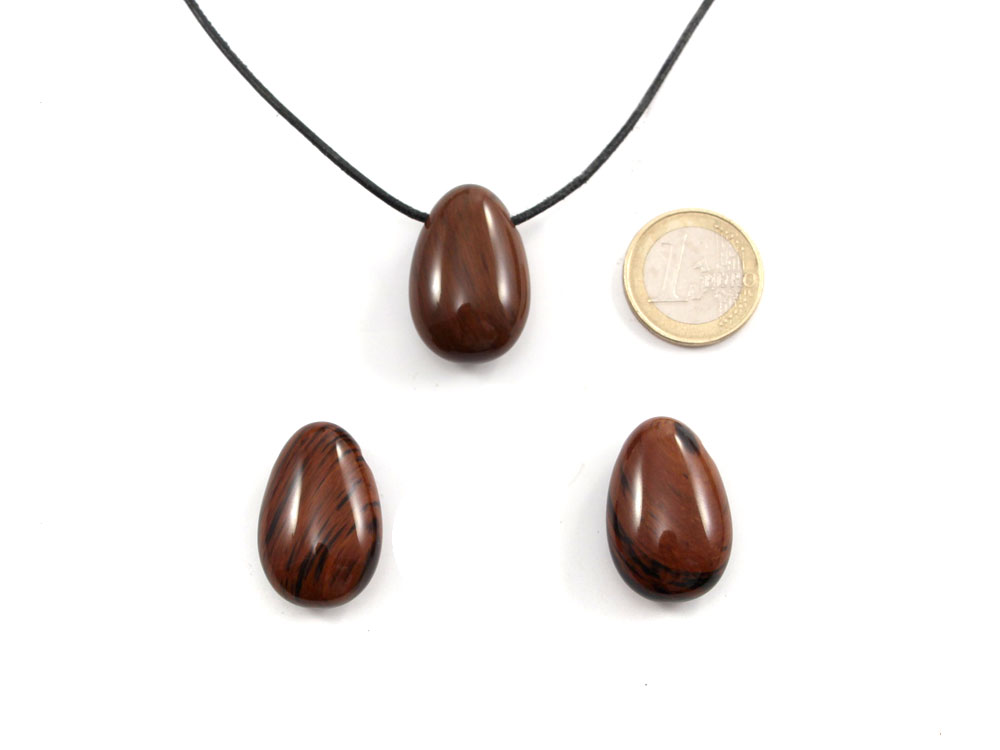 Mahogany Obsidian Drop Bead Pendant